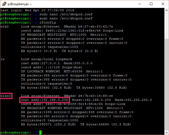 Assegnare un IP Statico ad un Raspberry Pi3 Model BI 3