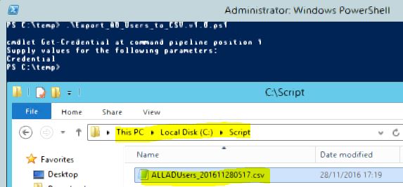 Export Active Directory USERS in un file .CSV 02