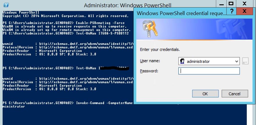 eseguire PowerShell su computer remoti a dominio 03